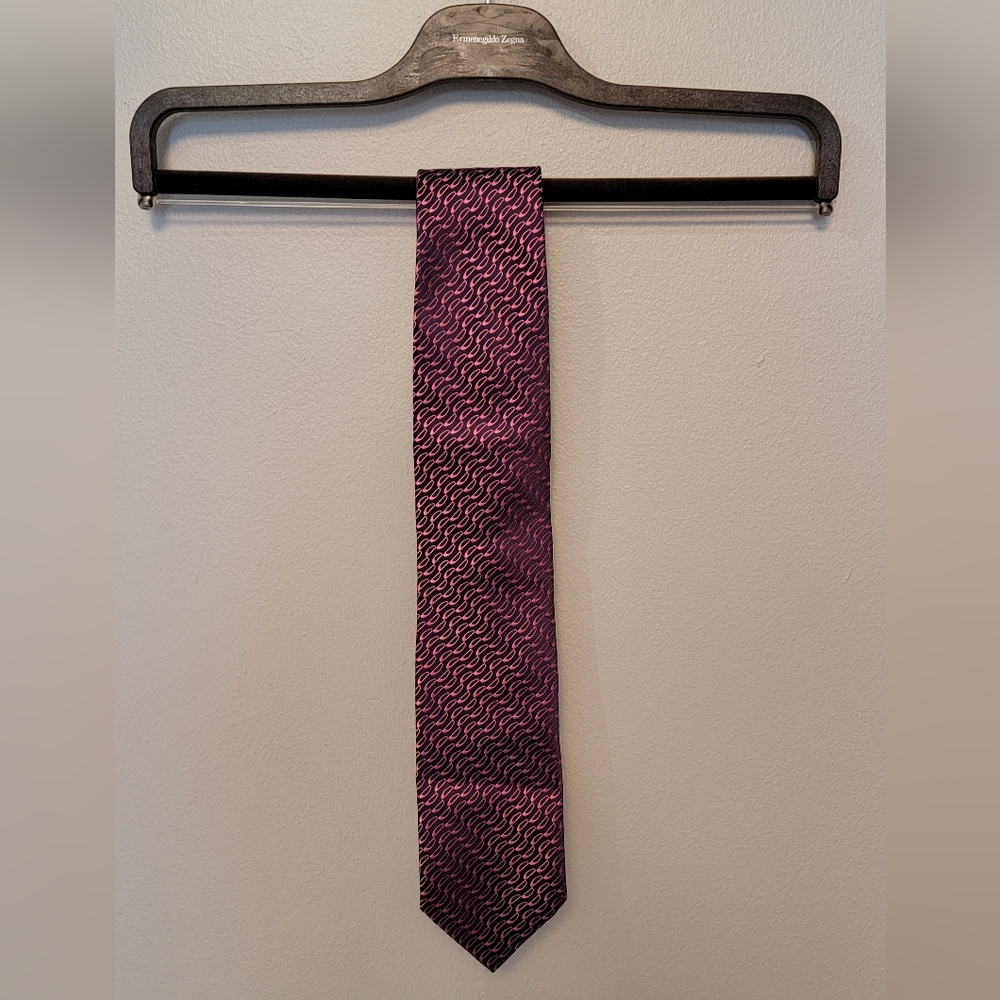 Zegna pink patterned tie